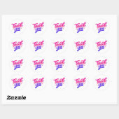 Pink Lila Danke, Sticker mit Sternen (Blatt)