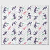 Pink Lila Dinosaur Happy Birthday Geschenkpapier (Flach)