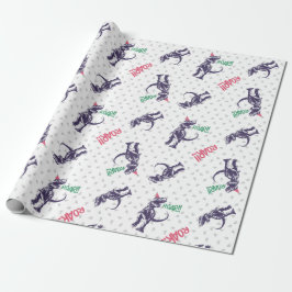 Pink Lila Dinosaur Happy Birthday Geschenkpapier