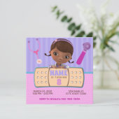 Pink Lila Doc Stuffins Geburtstag Einladung (Stehend Vorderseite)