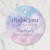 Pink Lila Dreamy Sky Geburtstagsparty Geschenkanhänger (Vorderseite)