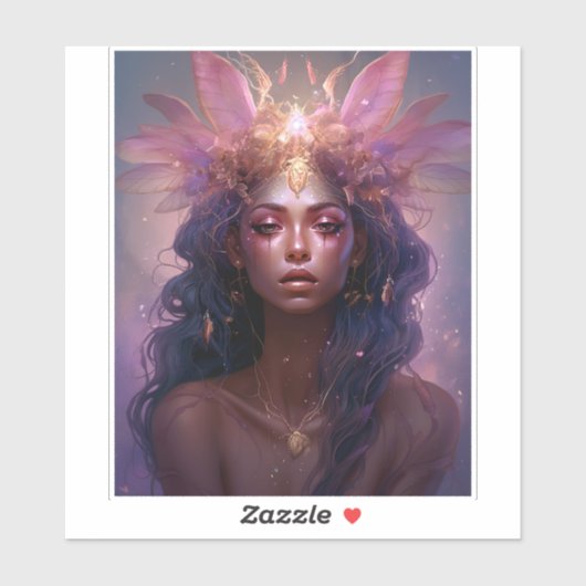 Pink Lila Fairy Queen Fantasy Art Aufkleber (Blatt)
