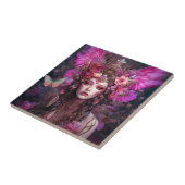 Pink Lila Fairy Queen Fantasy Art Fliese (Seite)