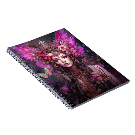 Pink Lila Fairy Queen Fantasy Art Notizblock (Rechte Seite)