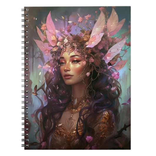Pink Lila Fairy Queen Fantasy Art Notizblock (Vorderseite)