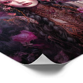 Pink Lila Fairy Queen Fantasy Art Poster (Ecke)