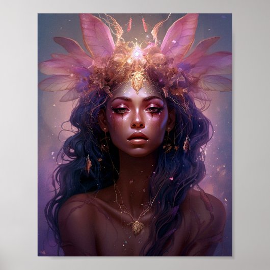 Pink Lila Fairy Queen Fantasy Art Poster (Vorne)