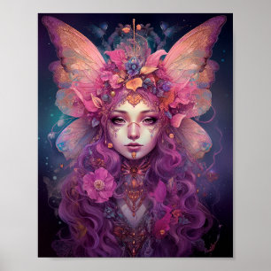 Pink Lila Fairy Queen Fantasy Art Poster
