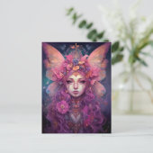Pink Lila Fairy Queen Fantasy Art Postkarte (Stehend Vorderseite)