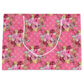 PINK & LILA FALL AUTUMN BLUME GROßE GESCHENKTÜTE (Vorderseite)