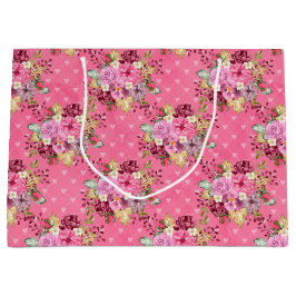 PINK & LILA FALL AUTUMN BLUME GROßE GESCHENKTÜTE