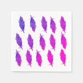 Pink Lila Feathers Napkins Serviette (Vorderseite)
