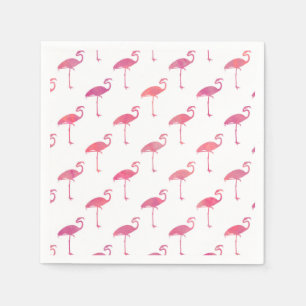 Pink Lila Flamingo Watercolor Tropischer Flamingos Serviette
