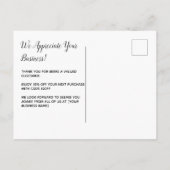 Pink Lila Flamingos Vielen Dank für Ihr Logo Postkarte (Rückseite)