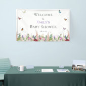 Pink Lila Floral & Butterfly Babydusche Banner (Messeveranstaltung)