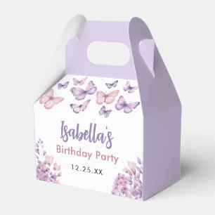 Pink Lila Floral Butterfly Girl 1. Geburtstag Geschenkschachtel