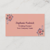 Pink Lila Floral Feminée Business Card Visitenkarte (Vorderseite)