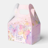 Pink Lila Floral Oh Baby Butterfly Babydusche Geschenkschachtel (Rückseite)