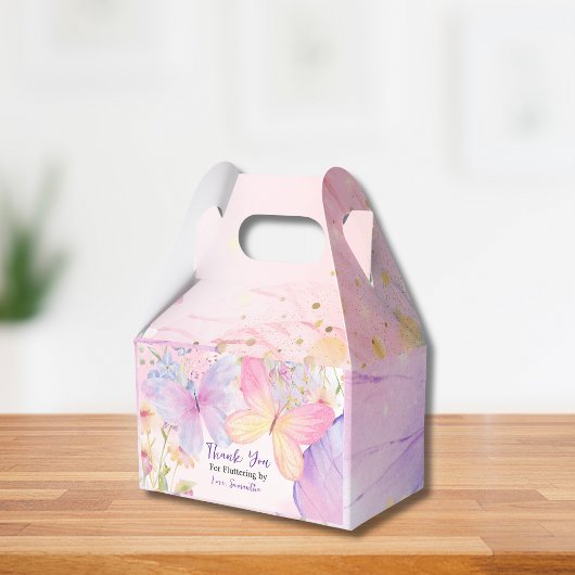 Pink Lila Floral Oh Baby Butterfly Babydusche Geschenkschachtel
