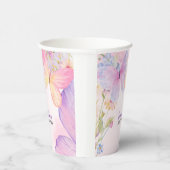Pink Lila Floral Oh Baby Butterfly Babydusche Pappbecher (Rechts)