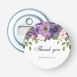 Pink Lila Floral Watercolor Hochzeit Vielen Dank Flaschenöffner