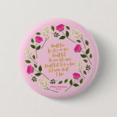 Pink Lila Floral William Shakespeare Button (Vorderseite)