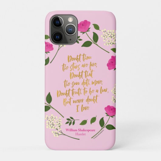Pink Lila Floral William Shakespeare Case-Mate iPhone Hülle (Rückseite)