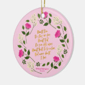 Pink Lila Floral William Shakespeare Keramik Ornament (Links)