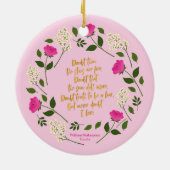 Pink Lila Floral William Shakespeare Keramik Ornament (Hinten)