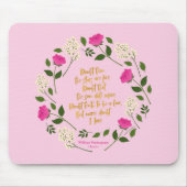 Pink Lila Floral William Shakespeare Mousepad (Vorne)
