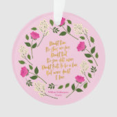 Pink Lila Floral William Shakespeare Ornament (Vorderseite)