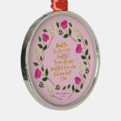 Pink Lila Floral William Shakespeare Ornament Aus Metall (Rechts)