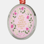 Pink Lila Floral William Shakespeare Ornament Aus Metall (Links)