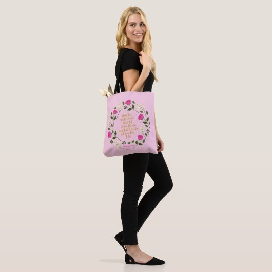 Pink Lila Floral William Shakespeare Tasche (Am Model)
