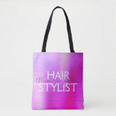 Pink Lila Foil Hair Stylist Suppen Tasche (Vorderseite)