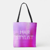 Pink Lila Foil Hair Stylist Suppen Tasche (Rückseite)