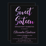 Pink Lila Foil Sweet 16 16 Geburtstag Einladung<br><div class="desc">Rosa und Lila Ombre Foil Sweet 16 16 Geburtstagsparty Einladung. Das Modern Foil and Black Sweet 16 Birthday Party Invitation ist perfekt für eine moderne 16 . Geburtstag Birthday Party.</div>