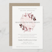 PINK LILA FOLIAGE WREATH GRAND ÖFFNUNG EINLADUNG (Vorne/Hinten)