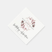 PINK LILA FOLIAGE WREATH JEDES ALTER 25. GEBURTSTA SERVIETTE (Ecke)