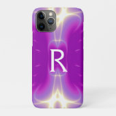 PINK LILA FUCHSIA FRAKTAL LIGHT WAVES MONOGRAM Case-Mate iPhone HÜLLE (Rückseite)