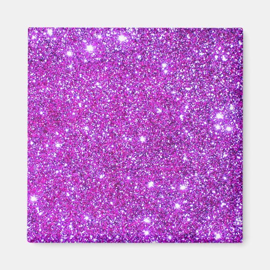 Pink Lila Funkelnd Glam Glitzer Designer Magnet (Vorne)