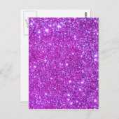 Pink Lila Funkelnd Glam Glitzer Designer Postkarte (Vorne/Hinten)