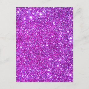 Pink Lila Funkelnd Glam Glitzer Designer Postkarte