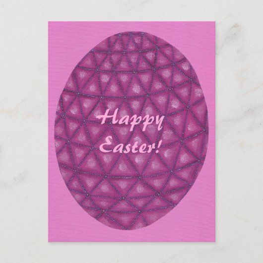 Pink Lila Geometric Happy Ostereier Postkarten (Vorderseite)