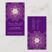 Pink+Lila Geometrische Blume-Visitenkarte Visitenkarte (Vorne/Hinten)