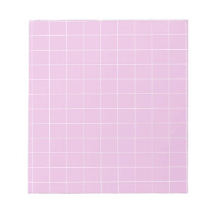 Pink Lila Gingham Checkered Stylish Stationary Notizblock