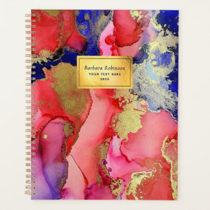 Pink Lila Gold Abstrakt Planer