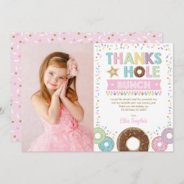 Pink Lila Gold Doughnut Geburtstag Danke Karte