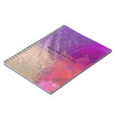 Pink Lila Gold Foil Glitzer Kalligrafie Script Notizblock (Linke Seite)