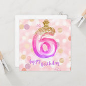 Pink Lila Gold Geburtstagskarte Karte (Vorderseite/Rückseite Beispiel)